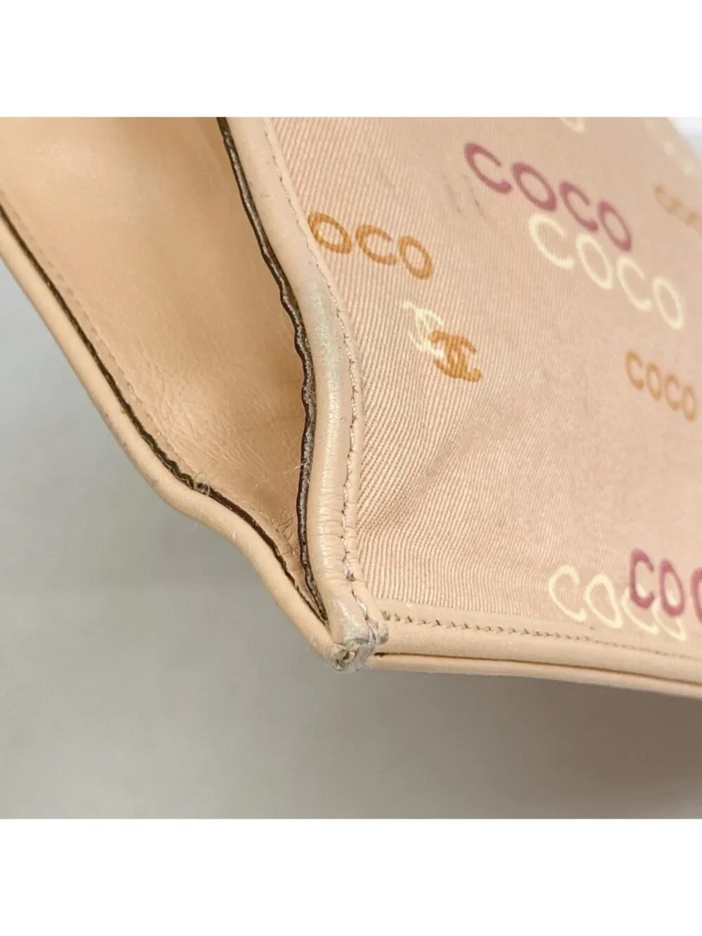 Chanel Tote Canvas Pink Orange Gold